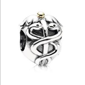 Pandora Sterling Silver Medical Charm with Gold Detailing